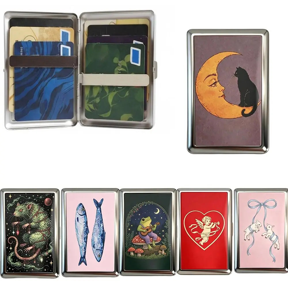Vintage Metal Flip Card Case – Compact Pocket Card Holder