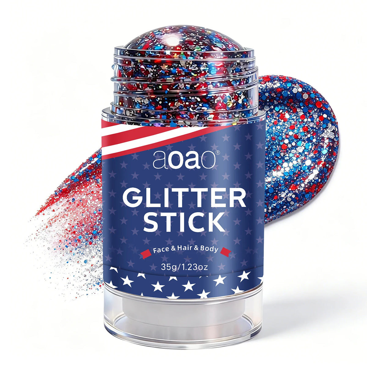 Red White & Blue Glitter Stick – Body & Hair Glitter