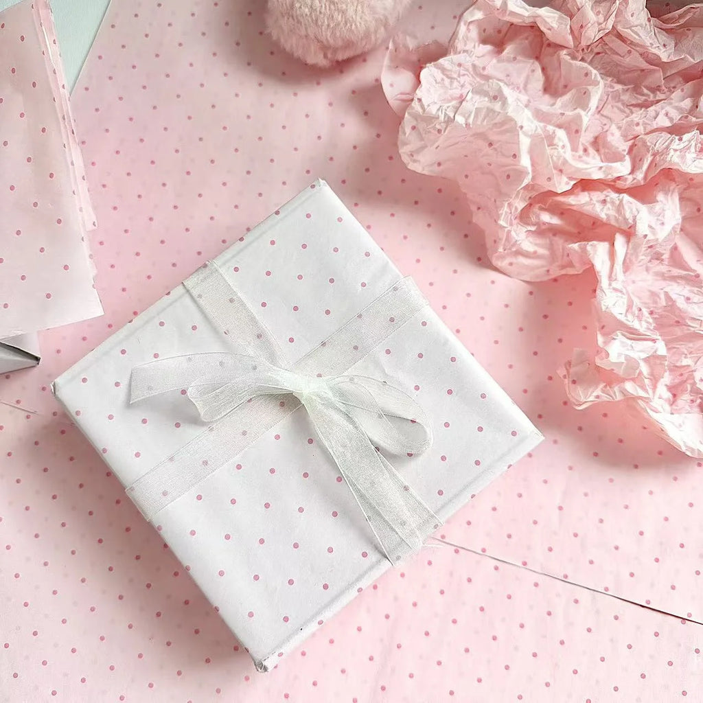 Pink Wavy Dots Gift Wrapping Paper – 10-Pack DIY Bouquet Wrap