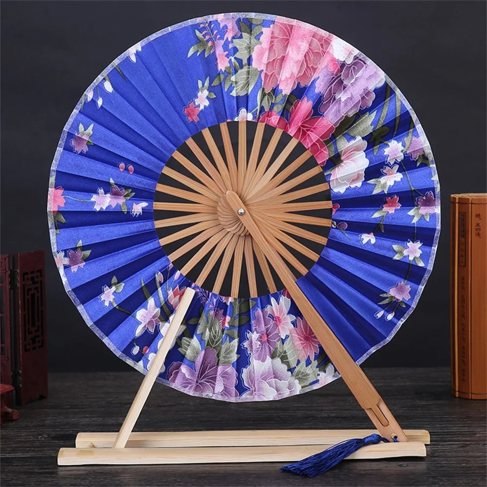 Round Bamboo Folding Fan – Chinese Style Tassel | Party Gift