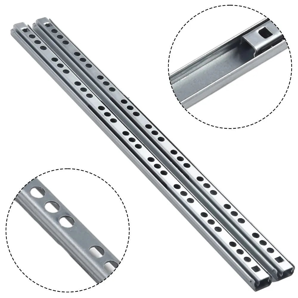 2-Pack Full Extension Ball Bearing Drawer Slides 8"–17" | 100LB