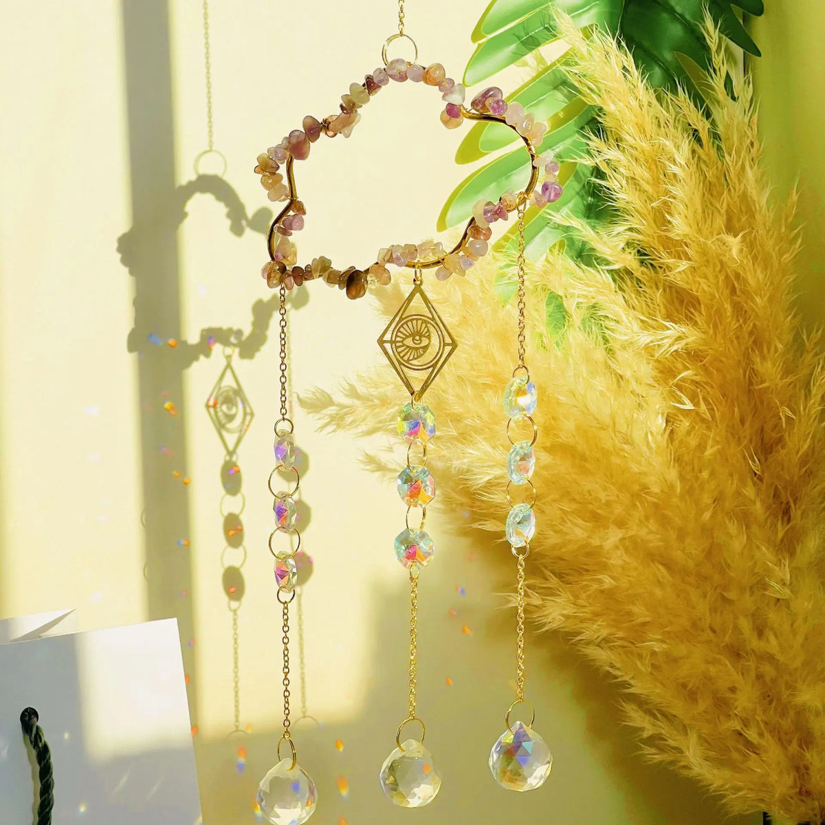 Natural Amethyst Crystal Cloud Pendant – Window Light Catcher
