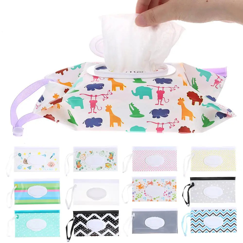 Flip Cover Wet Wipes Bag with Snap-Strap | Portable Pouch