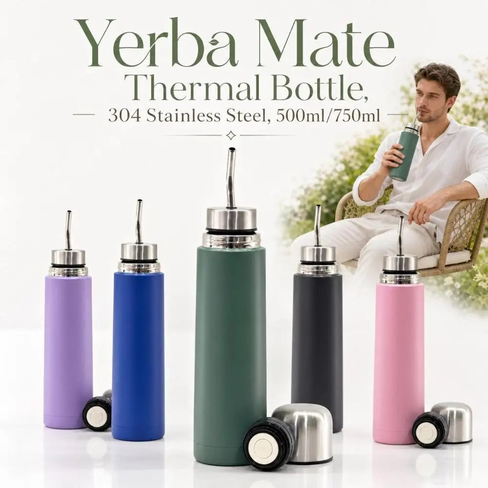 Yerba Mate Thermal Bottle 500ml/750ml – Vacuum Insulated Steel