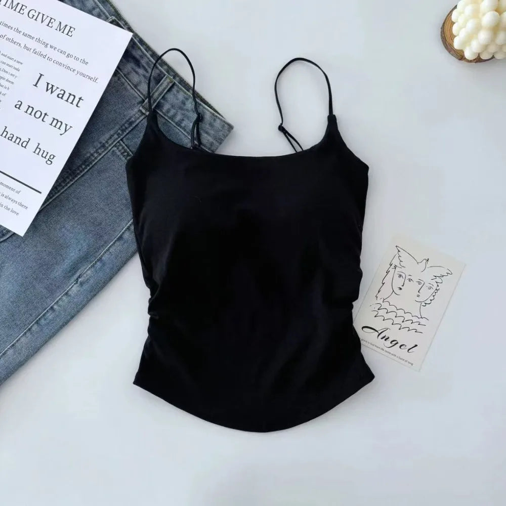 Women's Padded Camisole Suspender Vest – Slim Fit Tank Top
