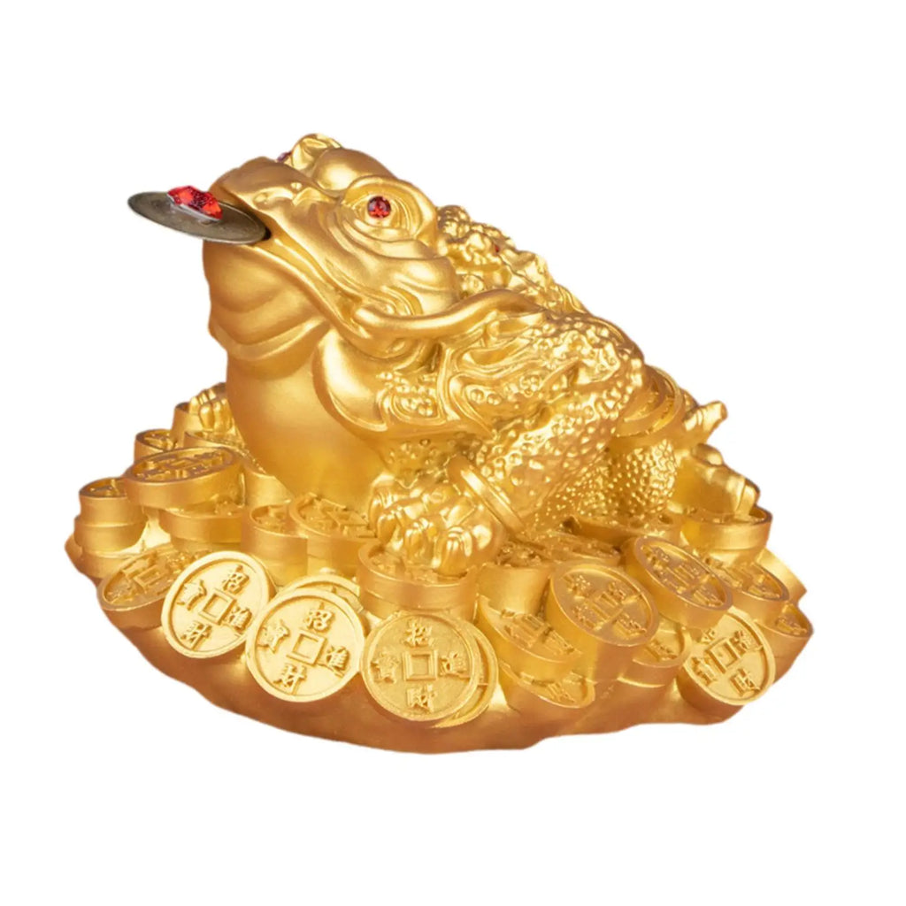 Three-Legged Frog Feng Shui Statue | Resin Lucky Wealth Figurine