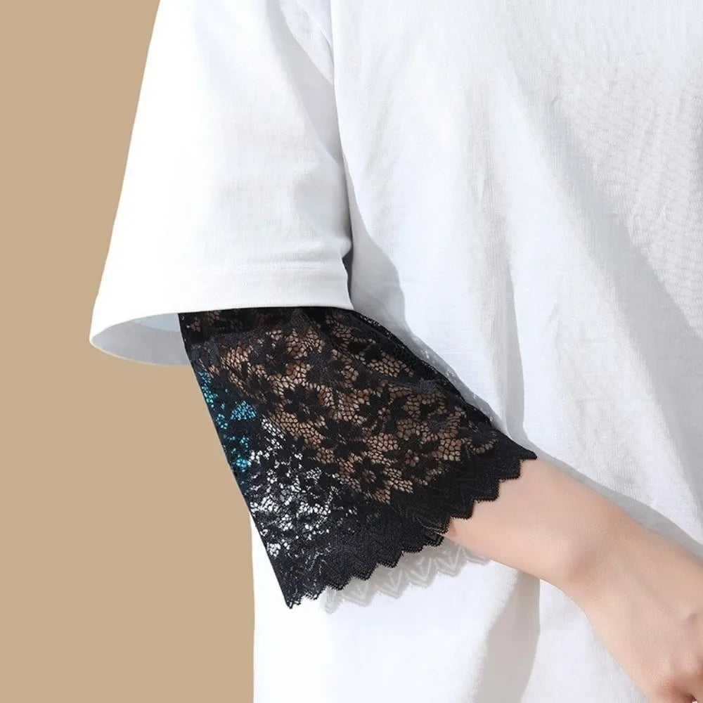 Women's Lace Arm Sleeves – Elastic Decorative Cuffs, 1 Pair