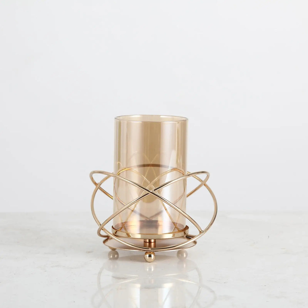 Geometric Iron Candle Holder Vase – Golden Home Décor