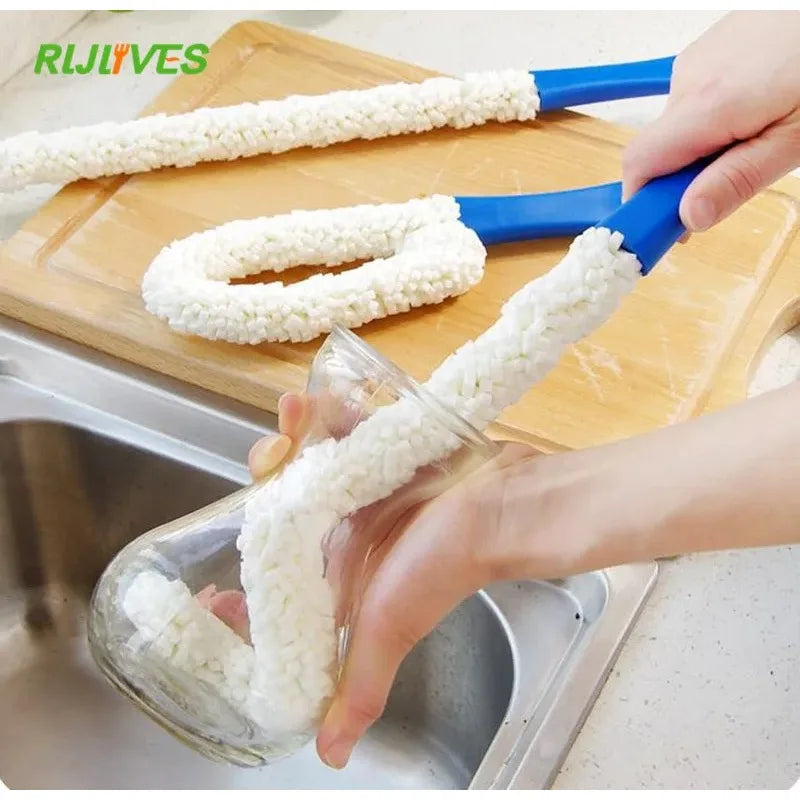 Flexible Wand Sponge Brush – Wine Bottle & Decanter Cleaner