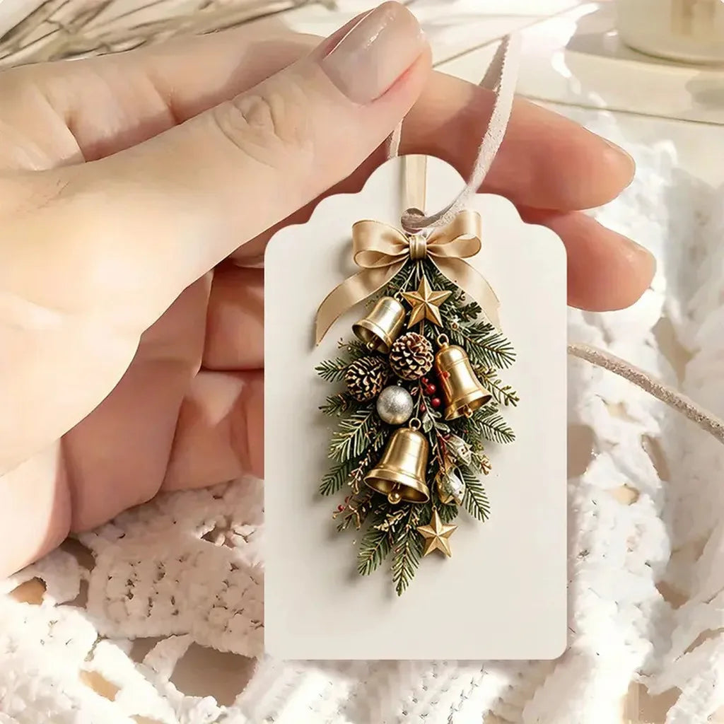 50-Pack Christmas Gift Tags with Jute Twine | Festive Cards