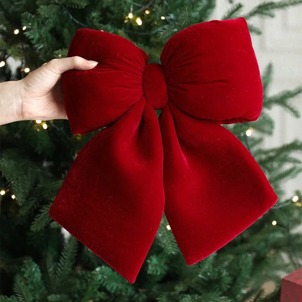 Velvet Bowknot Christmas Ornament – 3 Sizes | Xmas Tree Bow