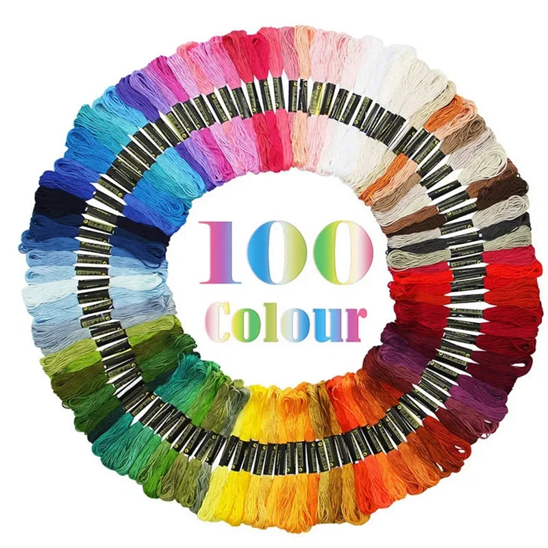 Rainbow Embroidery Thread Set – 50 or 100 Pcs Cross-Stitch Floss