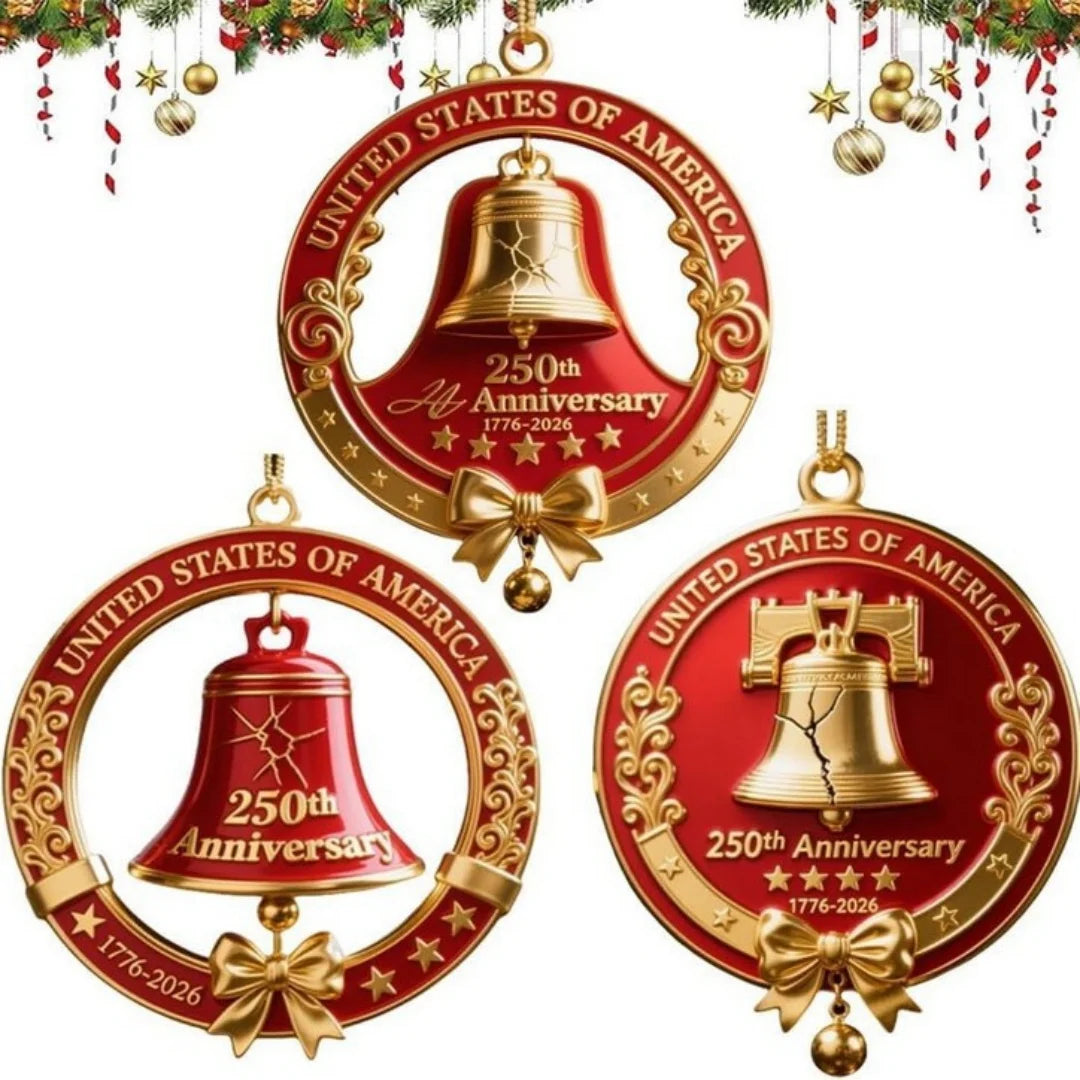 USA 250th Anniversary Bell Ornament | Patriotic Acrylic Decor