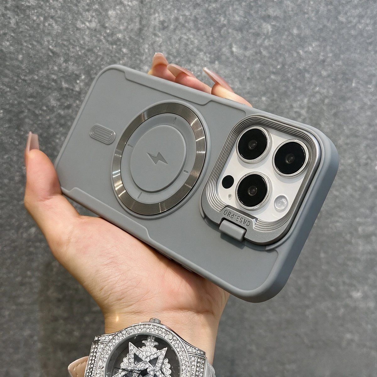 MagSafe iPhone Case Flip Lens Stand | Shockproof Bumper Cover