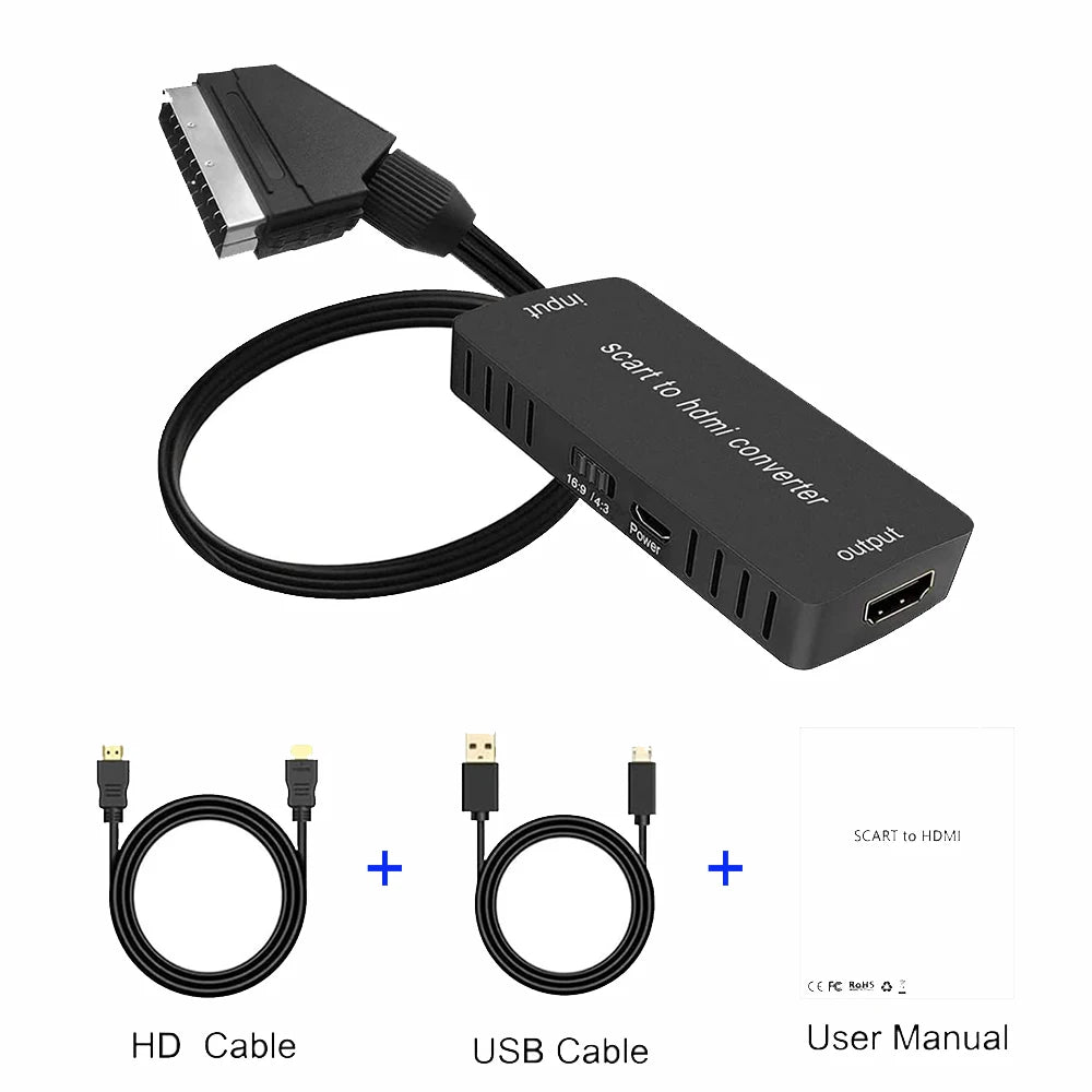 HDMI to SCART Converter Adapter – 1080P HD Video Output