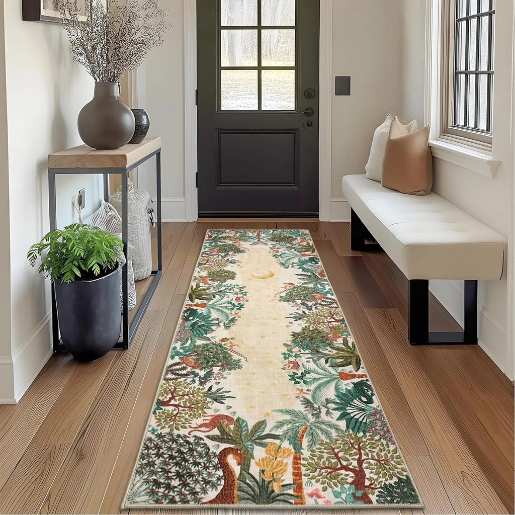 Jungle Tiger Print Runner Rug – Anti-Slip Polyester Mat