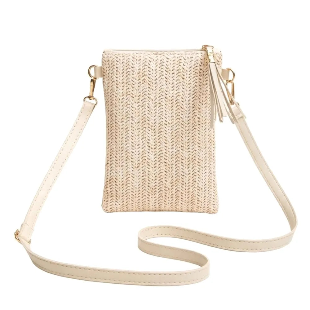 Woven Print Crossbody Bag – Lightweight Multicolor Women's Purse