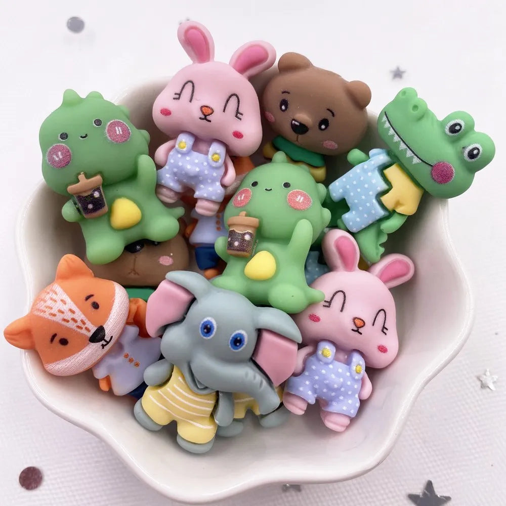 12PCS Kawaii Resin Flatback Figurines for Scrapbook DIY Crafts
