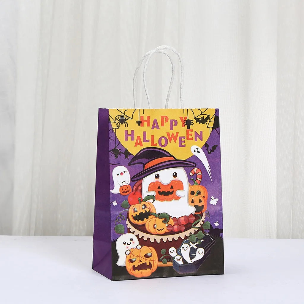 Halloween Kraft Paper Gift Bags – 12-Pack Trick or Treat Totes