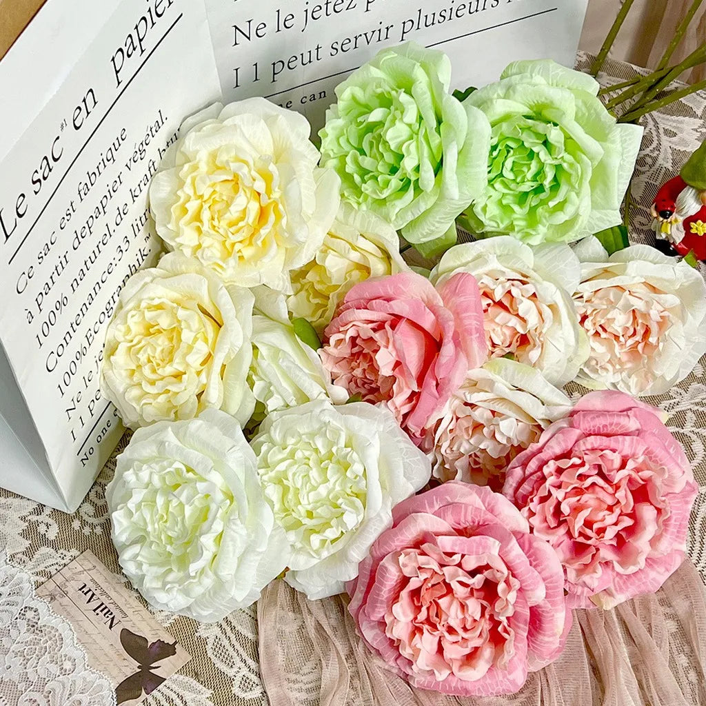Silk Lychee Rose Artificial Flower Stem | 3 Heads, 10 Colors