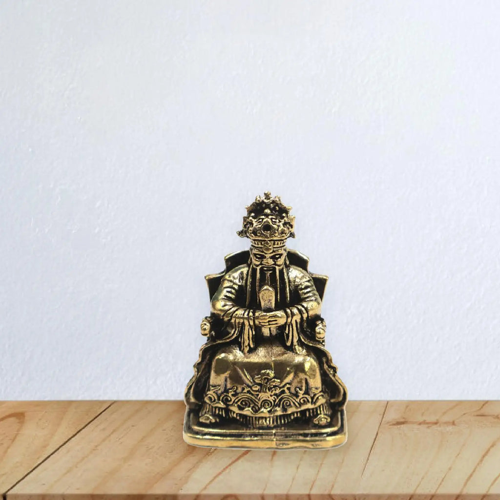 Brass Cai Shen God of Wealth Figurine | Fortune Statue