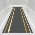 Black & White Striped Runner Rug – Non-Slip Washable Mat