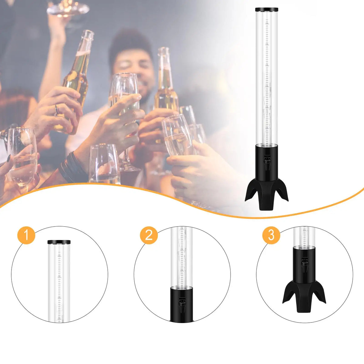 Kesoto Tabletop Drink Dispenser Tower with Scale – 1.5L & 3L