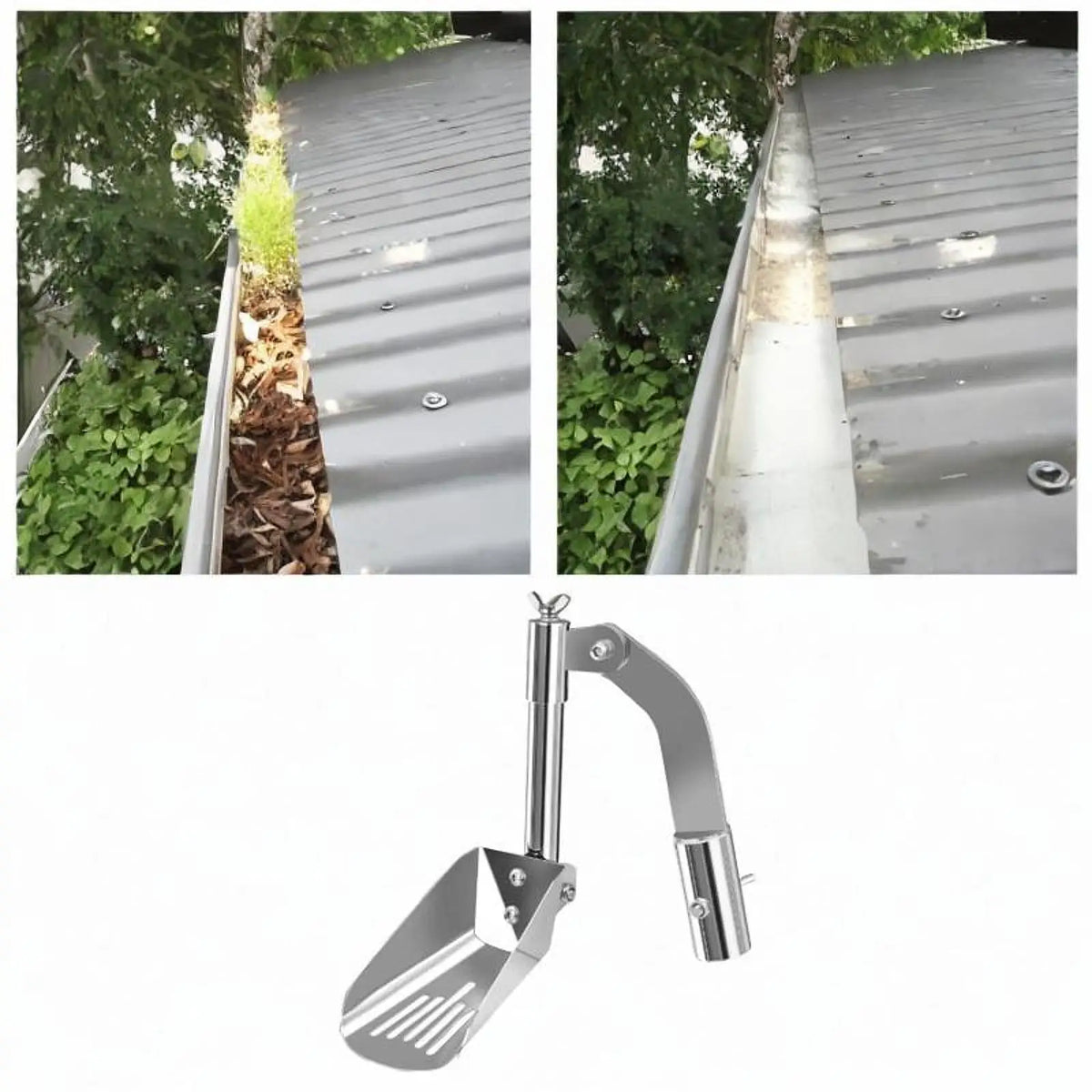 Aluminum Alloy Gutter Scoop – Lightweight Leaf Cleaning Tool