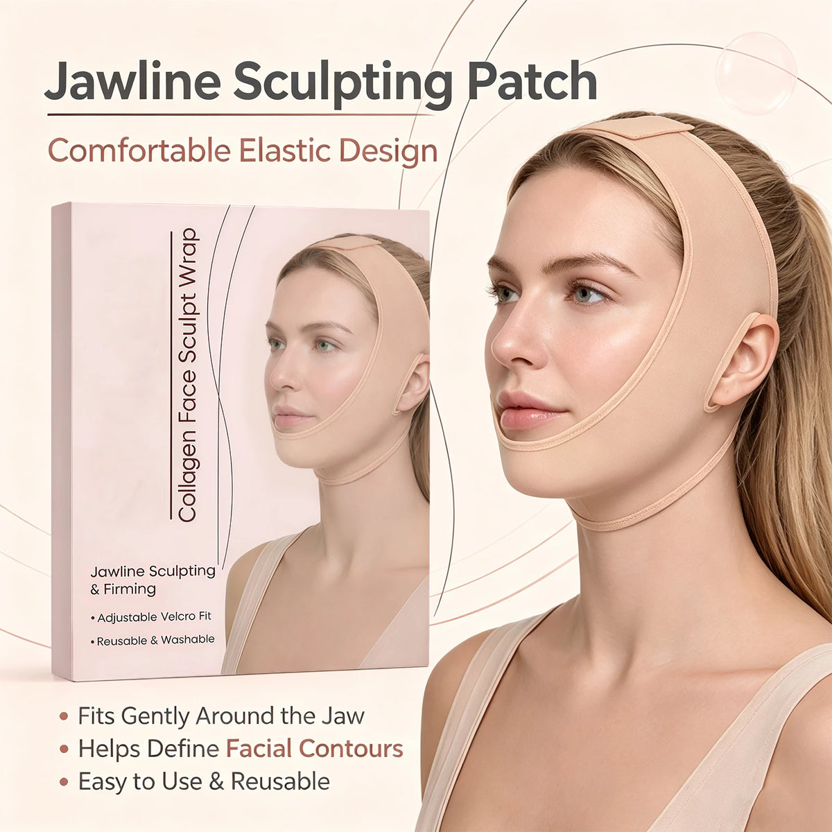 Adjustable Jawline Firming Band – Face Sculpting Chin Wrap