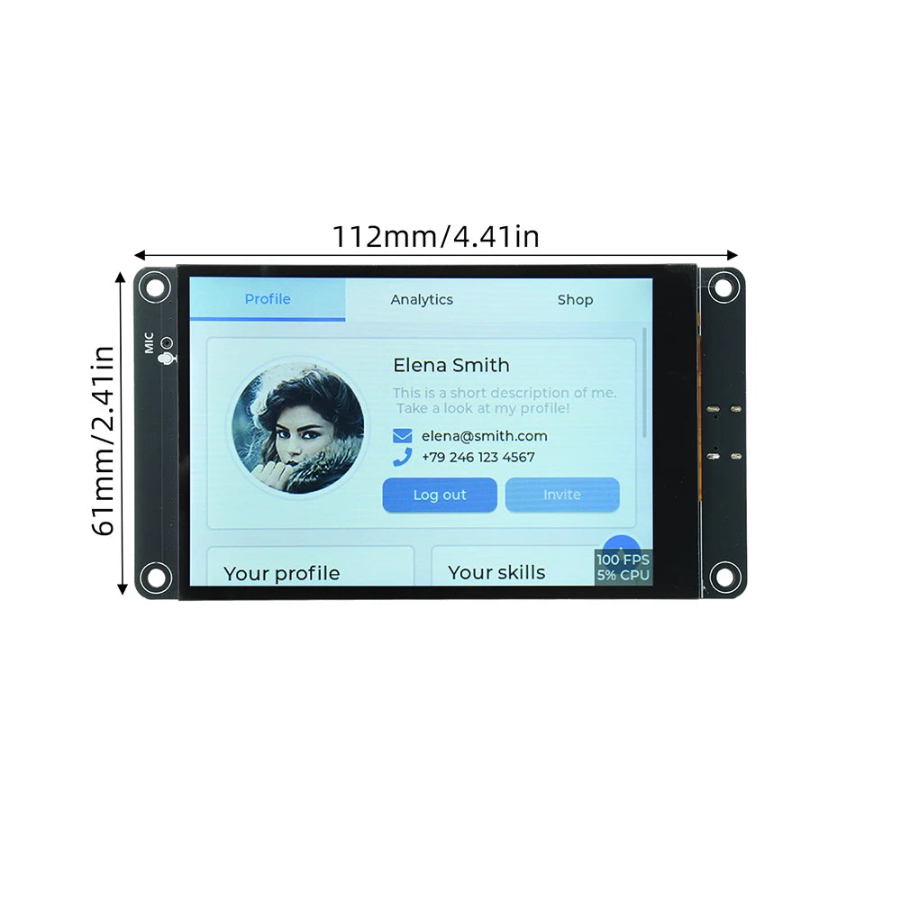 ESP32-S3 4" WiFi Bluetooth Dev Board – AI Voice & Touchscreen