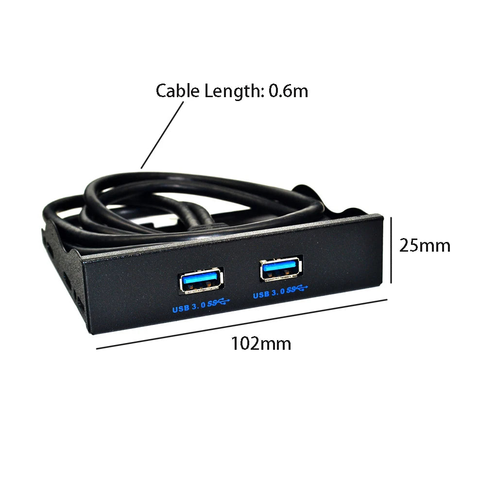 Dual USB Hub 3.5" Floppy Bay Front Panel – USB 3.0 & 2.0