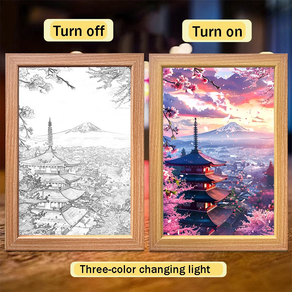 Tokyo City LED Light Painting | Wall Art Night Light Décor