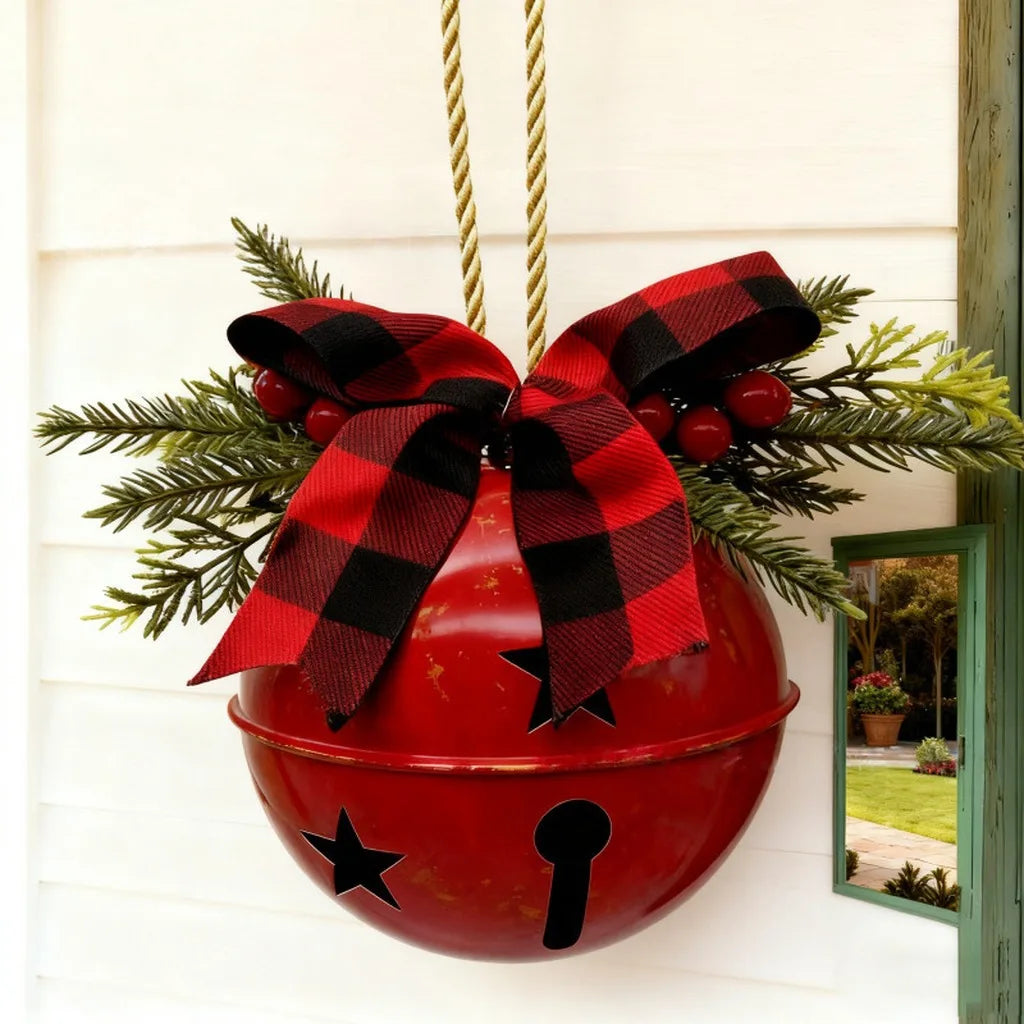 Vintage Metal Christmas Bell Ornament | Holiday Hanging Decor