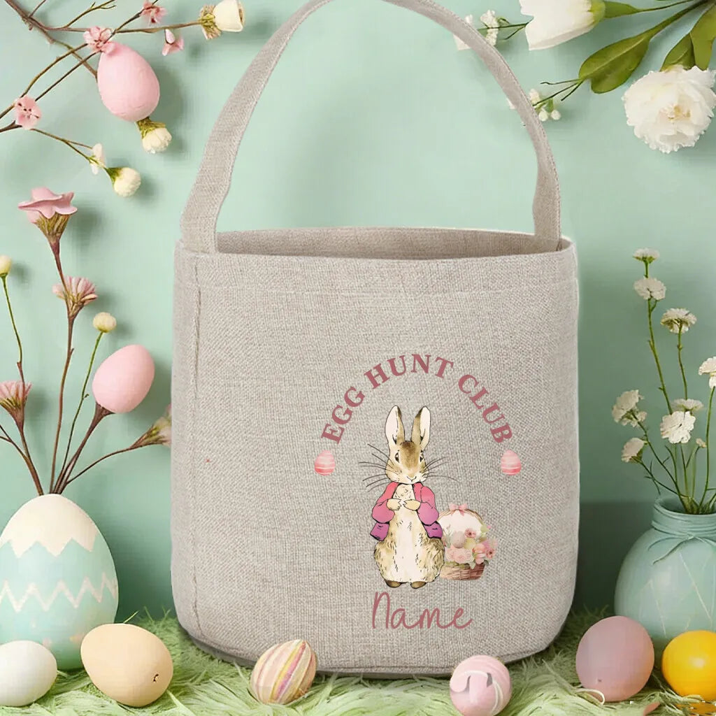 Personalized Easter Basket – Custom Name Foldable Bunny Bag