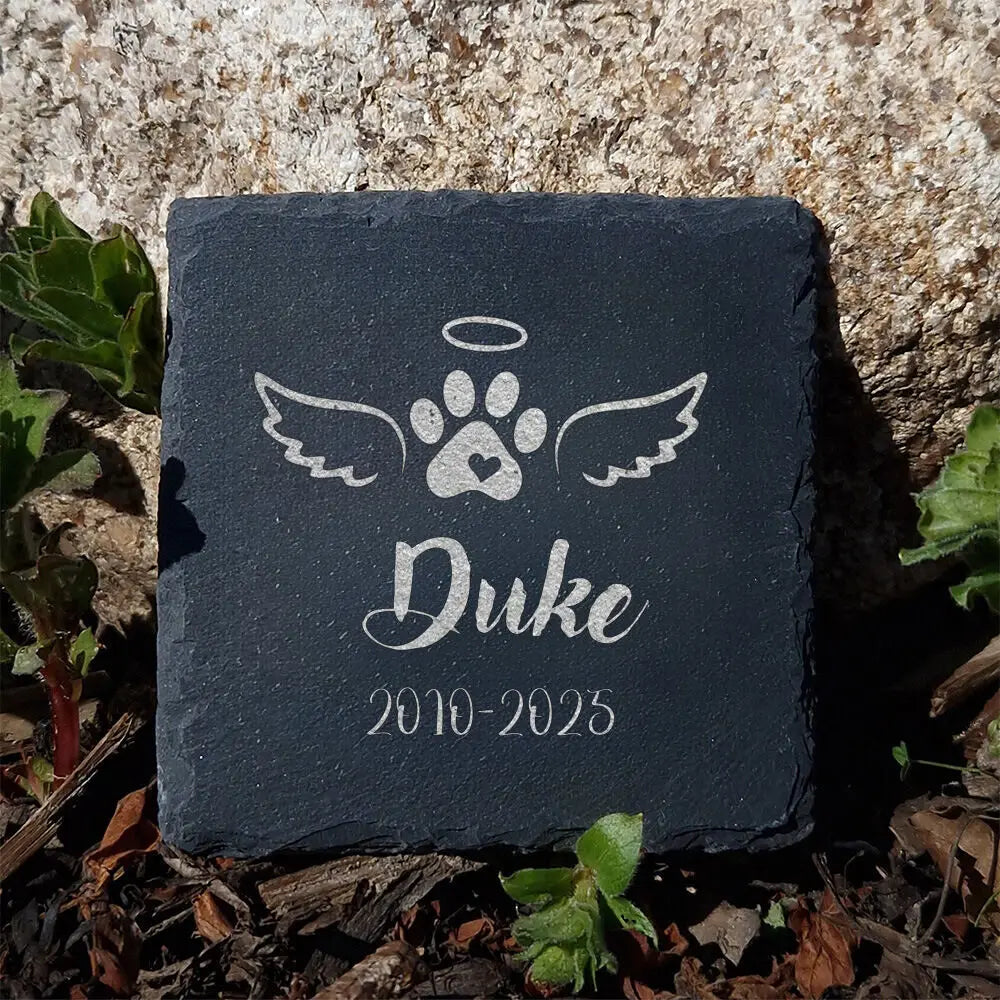 Personalized Engraved Slate Garden Stone – Custom Dog Name