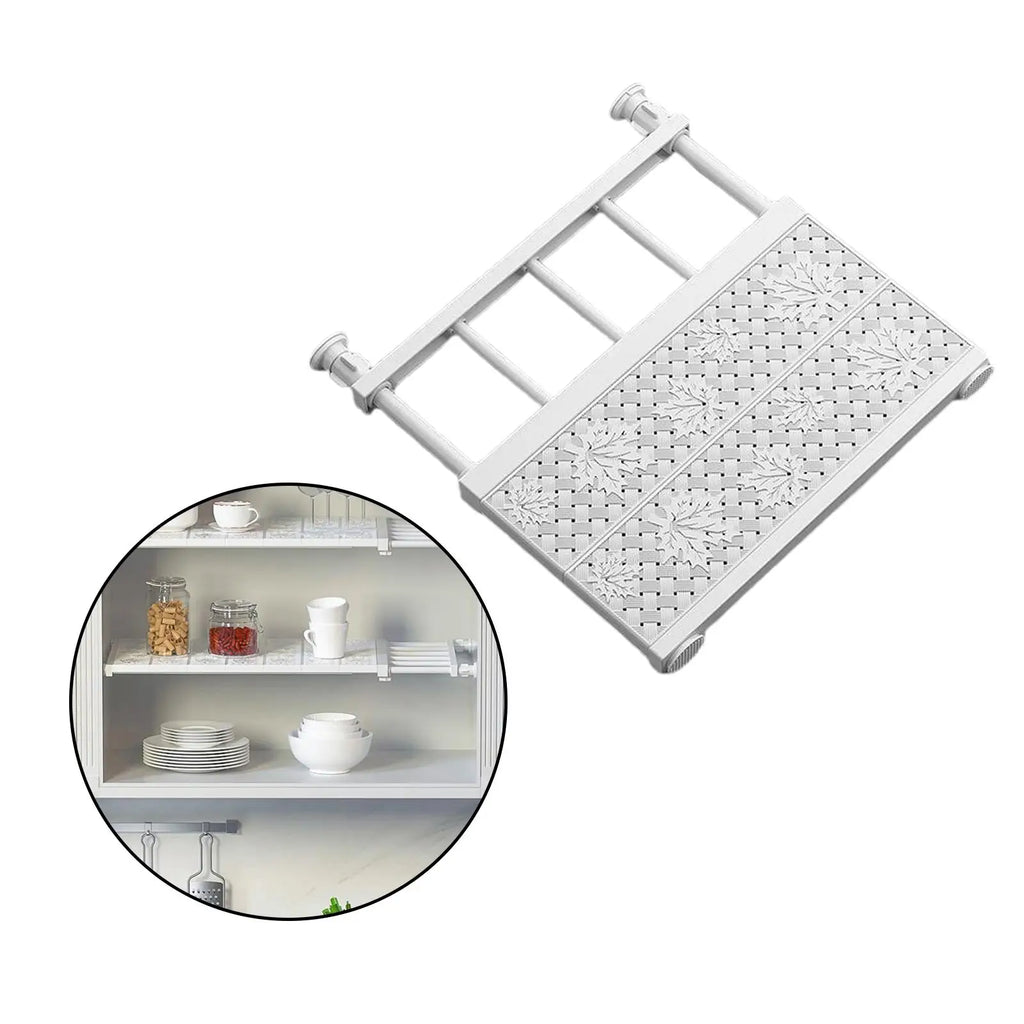 Extendable Closet Tension Shelf Rod & Storage Rack Organizer