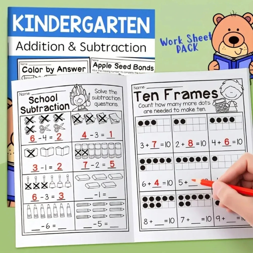 Kids Math Practice Book – Addition & Subtraction Worksheets