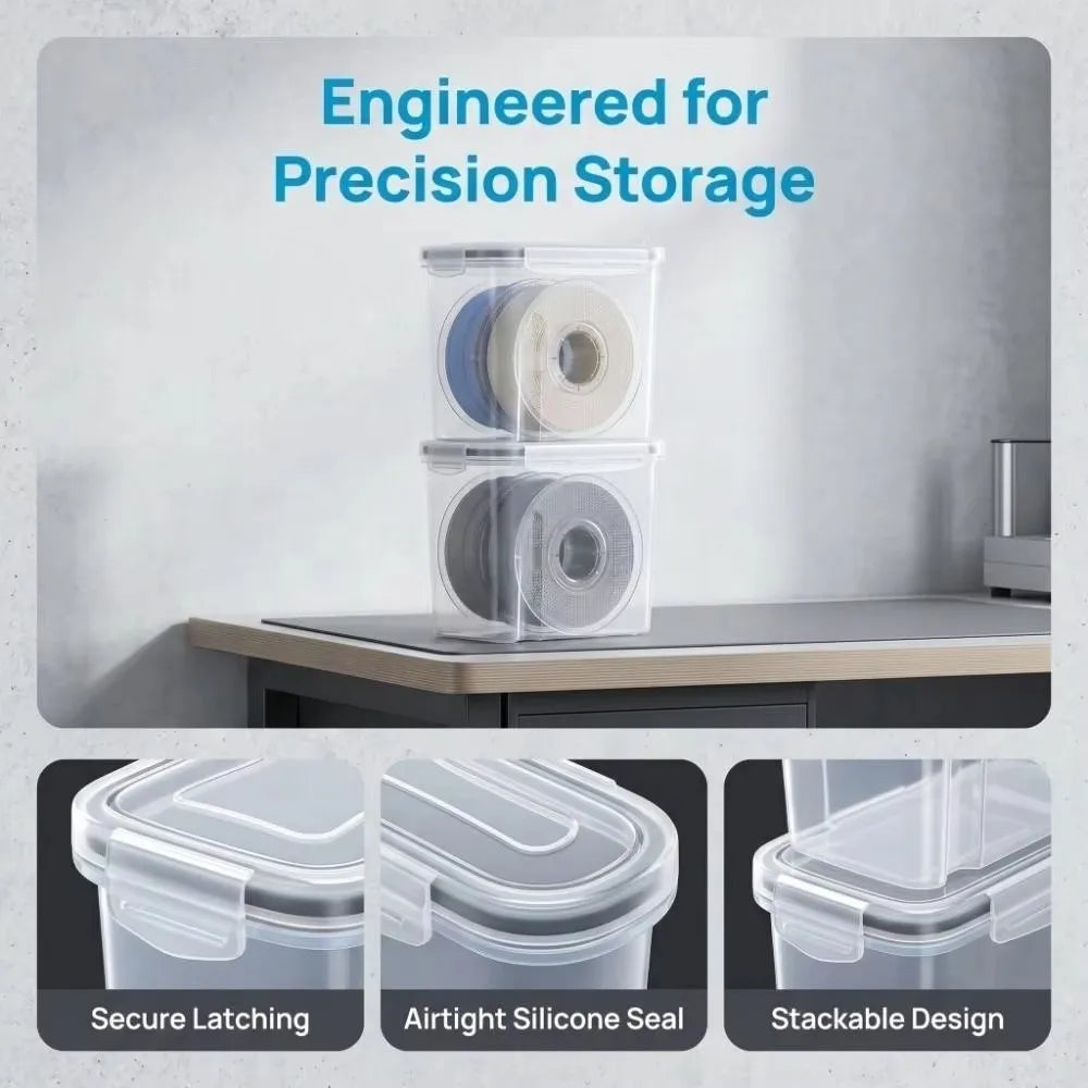 Airtight 3D Filament Storage Container – Transparent & Dustproof