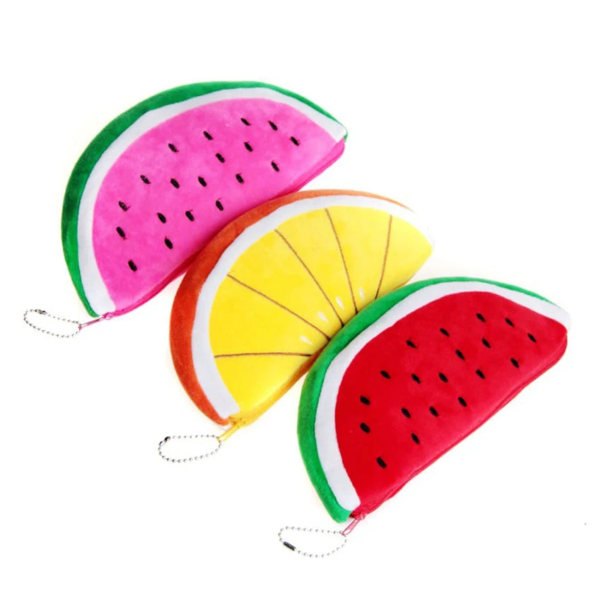 Watermelon Plush Pencil Bag Zipper Pouch – Cute Storage Case