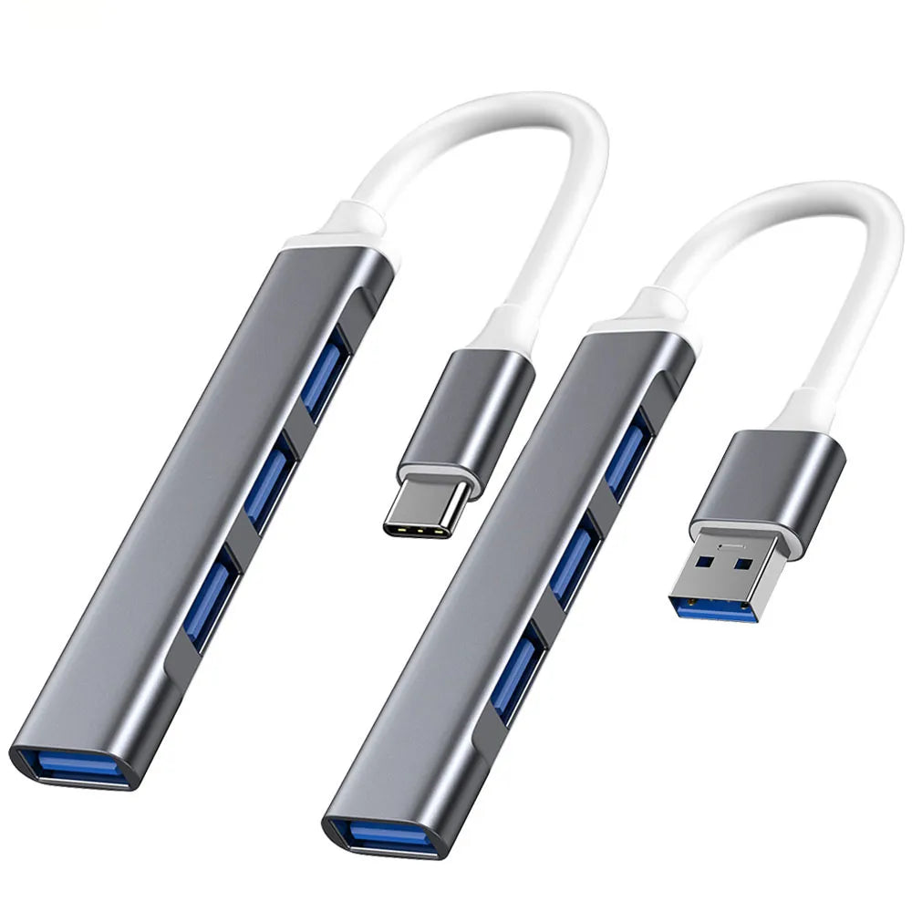USB-C 4-Port Hub Adapter OTG – MacBook, Xiaomi & Lenovo