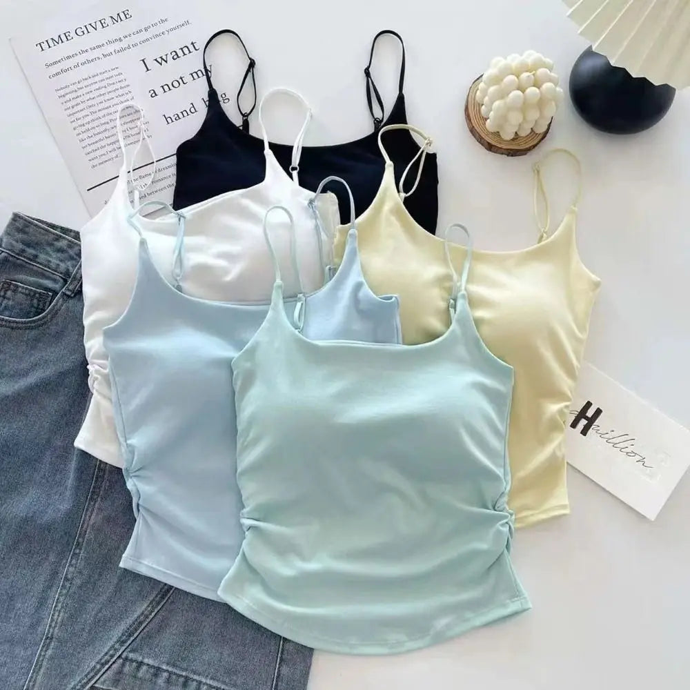 Women's Padded Camisole Suspender Vest – Slim Fit Tank Top
