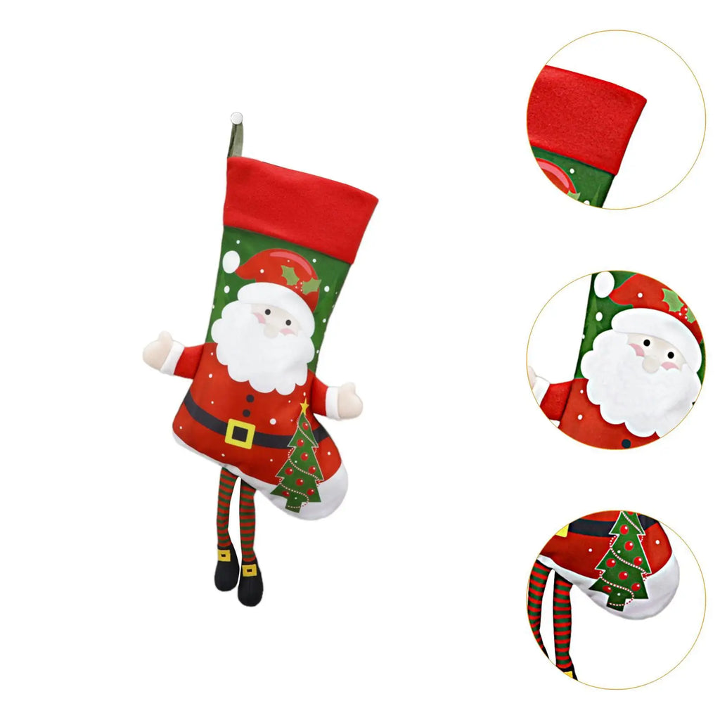 Christmas Stocking Gift Bag – Fireplace & Tree Hanging Decor
