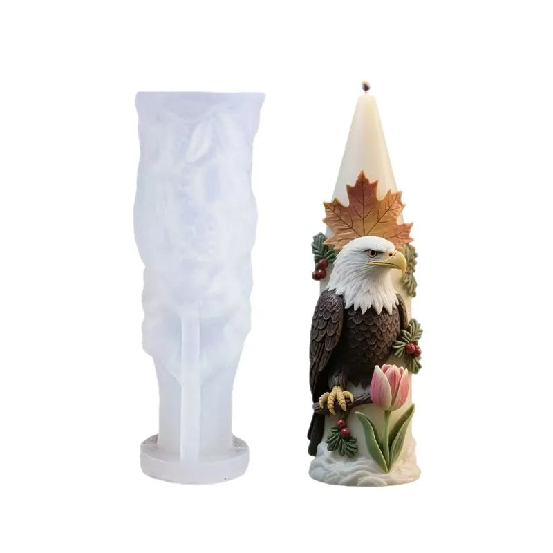 Bald Eagle & Autumn Leaf Silicone Mold – DIY Candle & Soap