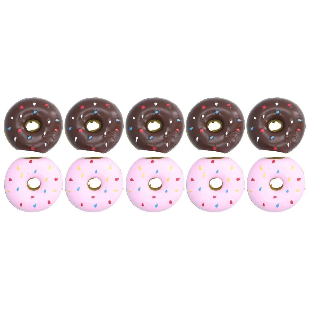 10-Pack Latex Donut Squeaky Dog Toys – Puppy Chew Set