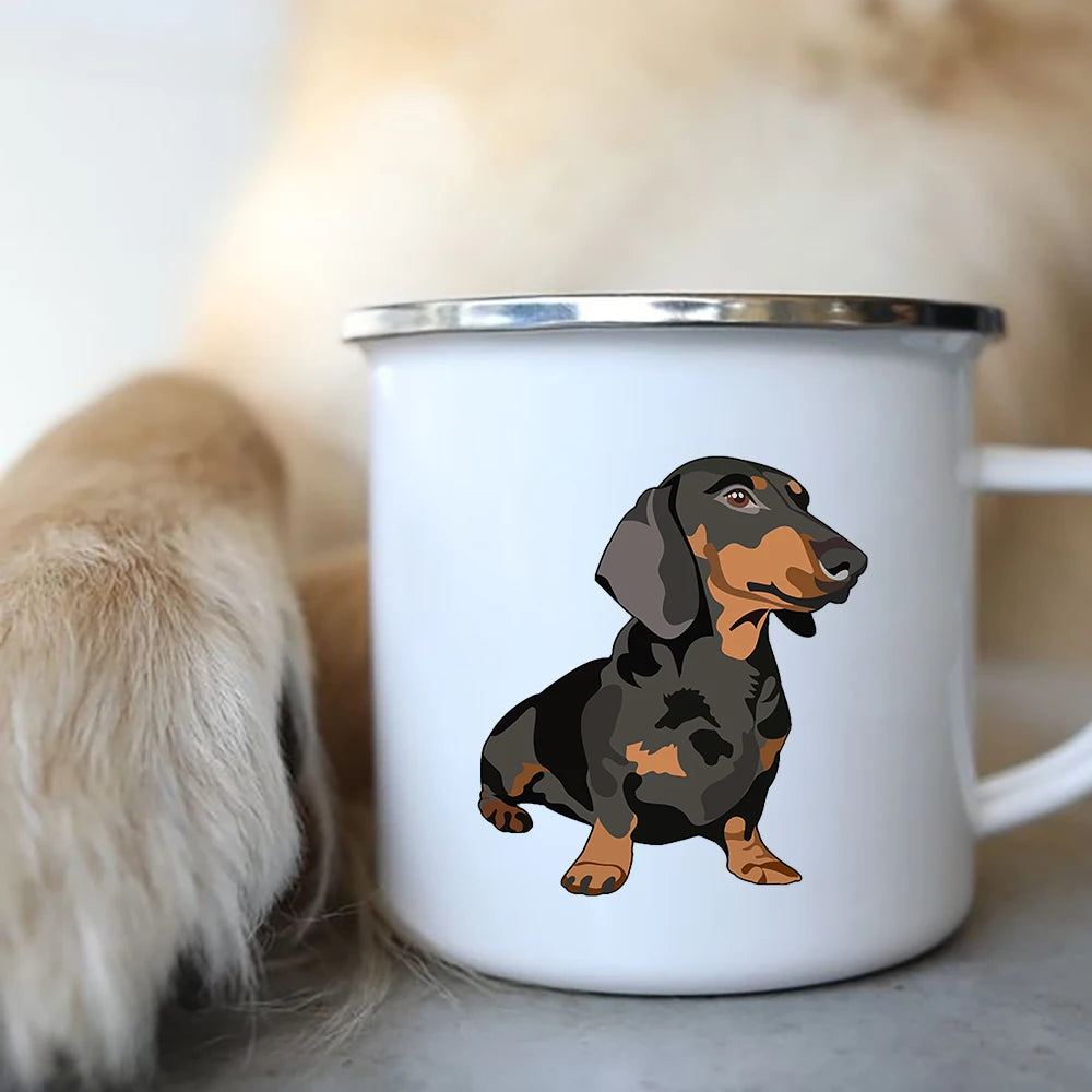 I Love Dachshunds Enamel Mug – Camping & Outdoor Travel Cup