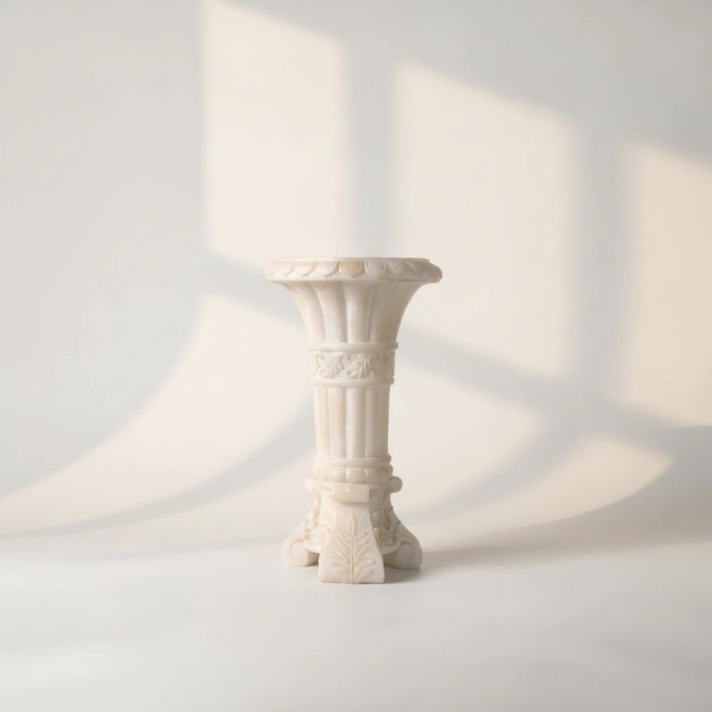 Column Pedestal Vase | Stone-Look Resin Flower Holder