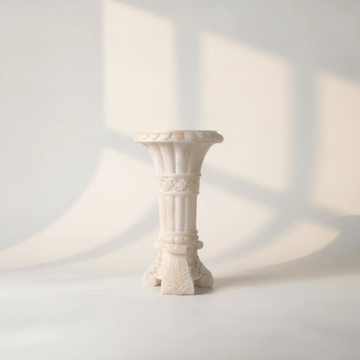 Column Pedestal Vase | Stone-Look Resin Flower Holder