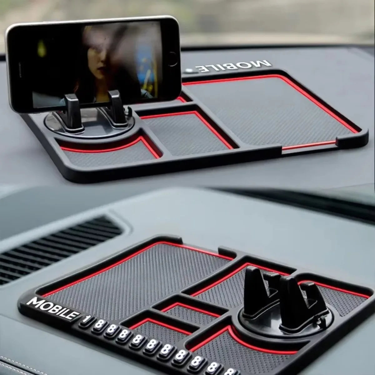 360° Rotatable Car Phone Holder Anti-Slip Dashboard Mat