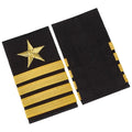 Black Polyester Sailor Epaulettes Rectangle Pair 90x52mm