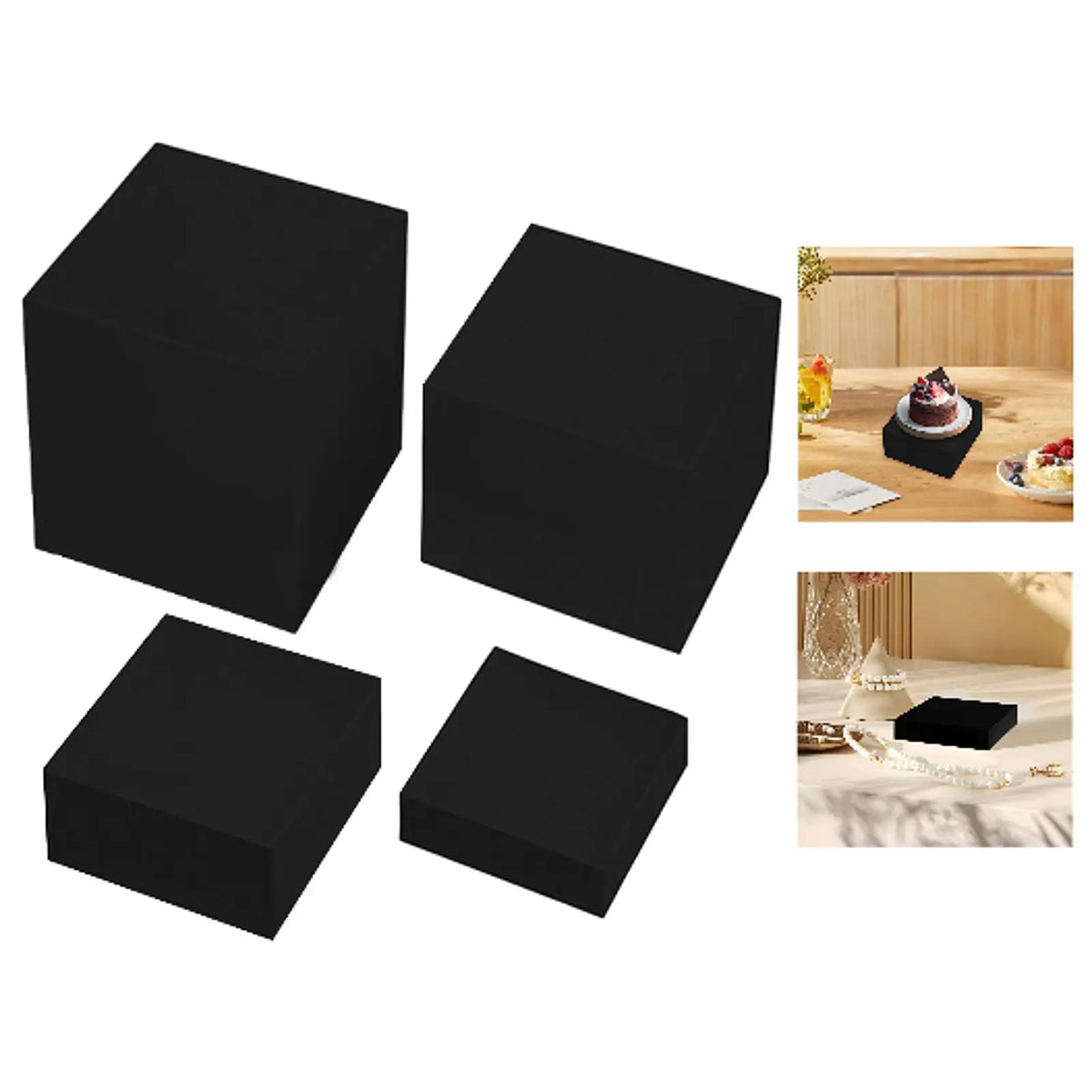 Black Acrylic Buffet Riser – Stackable Display Stand